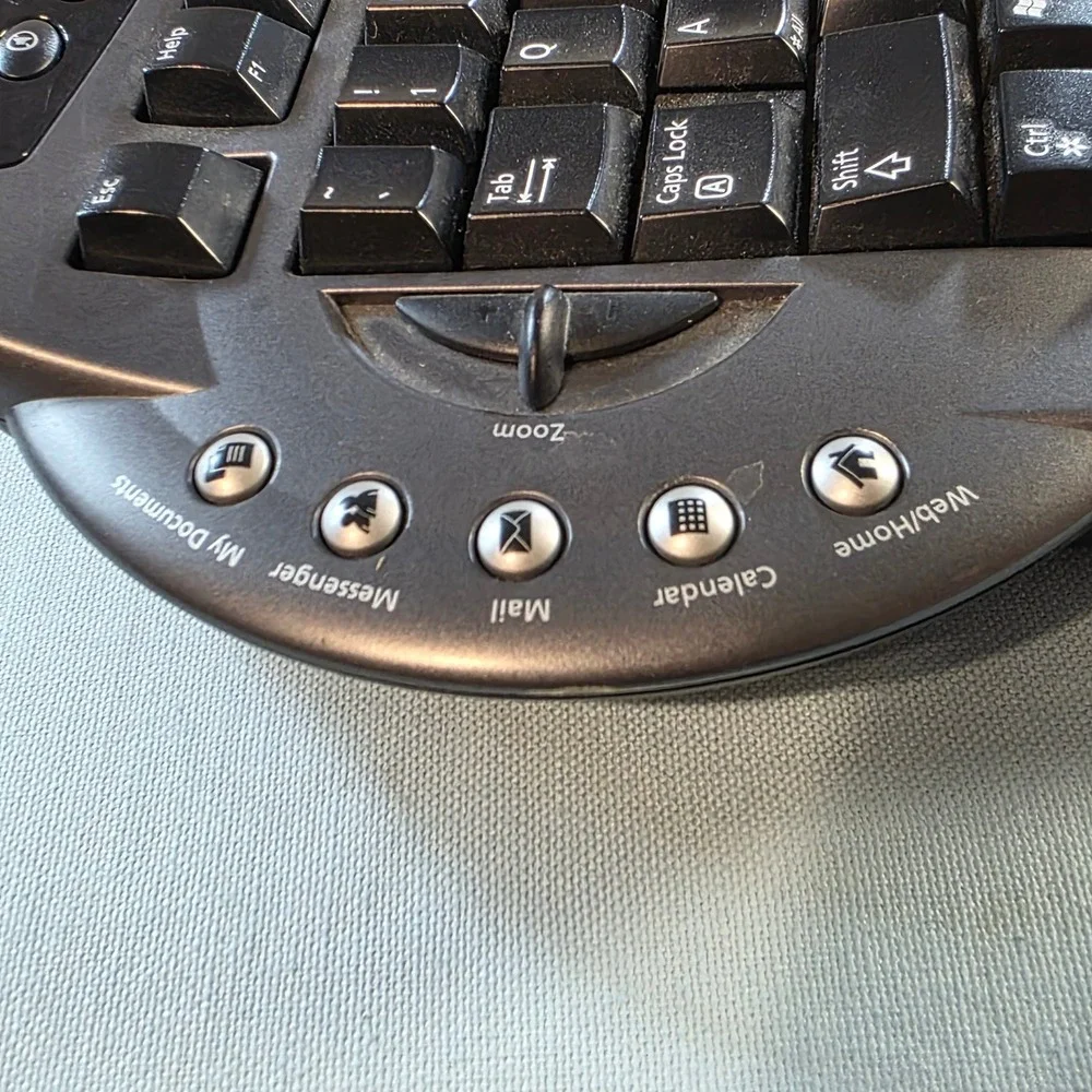 Microsoft Wireless Optical Desktop Pro Keyboard 1027 Ergonomic Multimedia Black